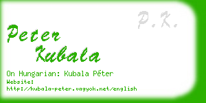 peter kubala business card